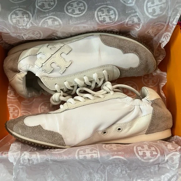 🎉HPx2🎉 Tory Burch Vintage Double T Trainer Sneakers - Picture 13 of 13
